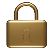 Lock icon 3d render png