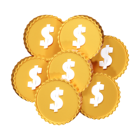 icono de dólar render 3d png