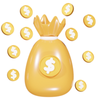 icono de dólar render 3d png