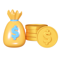 icône dollar rendu 3d png