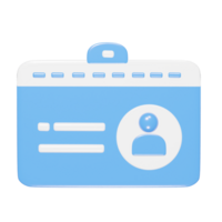 Id card icon 3d render png