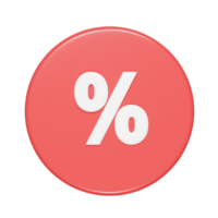 Percent icon 3d render png