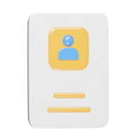 Id card icon 3d render png