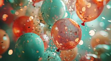 AI generated color balloons balloons confetti photo