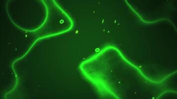 4k animatie van abstract wetenschap met groen achtergrond en deeltjes, virus of mutatie video