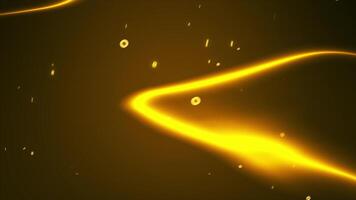 4K, abstract science animation with golden background and particles video