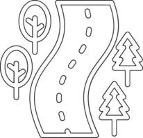 la carretera paisaje vector icono