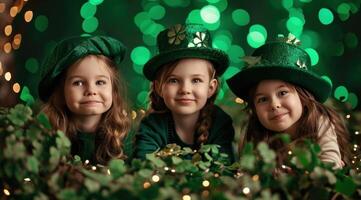 AI generated st patrick's day children safari images and pictures. photo