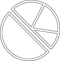 Half Pie Chart Vector Icon