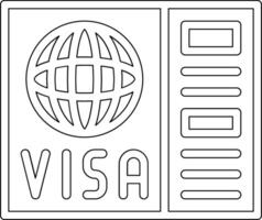 icono de vector de visa