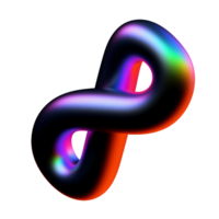 3d fluide holographique iridescent formes, abstrait coloré brillant liquide amorphe arc en ciel bulles, fluorescent caméléon pente éléments de divers formes. 3d rendre. pro png