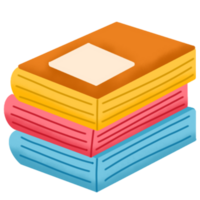 Cute book pink yellow and blue png