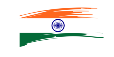 Grunge brush stroke flag of India png