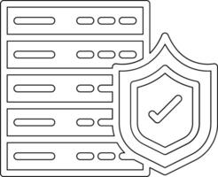 icono de vector de protección de datos