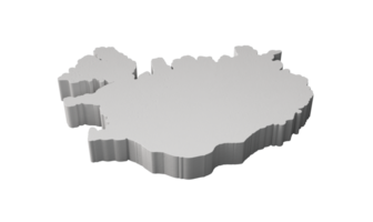 Islandia 3d mapa geografía cartografía y topología 3d ilustración png