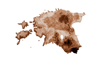 mapa de estonia en estilo antiguo, gráficos marrones en un estilo retro vintage. alta ilustración 3d detallada png