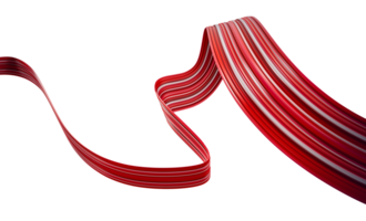 abstrakter roter Farbabstrich, künstlerischer Pinselstrich, lebendiges Band, glatte Form 3D-Illustration png