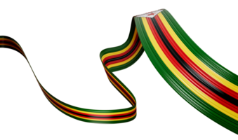 3d Flagge von Zimbabwe, glänzend winken 3d Band Flagge mit Stern, 3d Illustration png