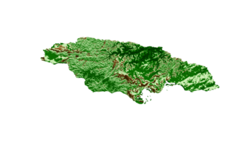 carte topographique de la jamaïque 3d carte réaliste couleur 3d illustration png