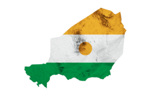 Niger carte drapeau ombragé le soulagement Couleur la taille carte 3d illustration png