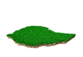 Ethiopië kaart bodem land geologie dwarsdoorsnede met groen gras 3d illustratie png