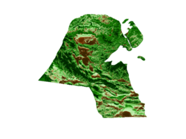 mapa topográfico do kuwait 3d mapa realista cor ilustração 3d png