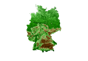 carte topographique de l'allemagne 3d carte réaliste couleur 3d illustration png