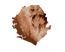 mapa de sierra leona en estilo antiguo, gráficos marrones en un estilo retro vintage. alta ilustración 3d detallada png