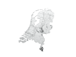 Netherlands Map Flag Shaded relief Color Height map 3d illustration png