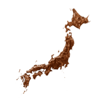 carte du japon dans un style ancien, graphiques marron dans un style vintage de style rétro. illustration 3d très détaillée png