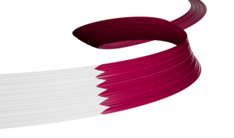 Happy Qatar national day, bent waving ribbon in colors of the Qatar national flag, December the 18th, 3d illustration png