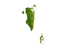 Bahrain map made of green leaves ecology concept png