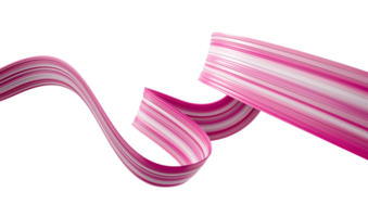 Pink abstract dynamic ribbon wave Pink paint brush stroke ribbon 3d illustration png