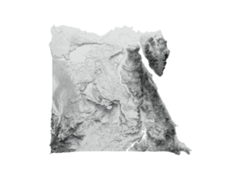 mapa de egipto mapa en relieve sombreado ilustración 3d png