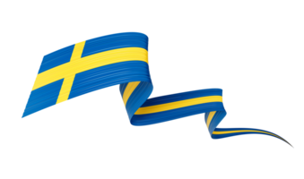 3d Flag Of Sweden 3d Wavy Shiny Sweden Ribbon, 3d illustration png