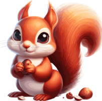 AI generated isolated cute Squirrel  , no background ,ai generated . png