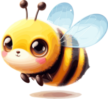 AI generated isolated cute bee , no background ,ai generated . png