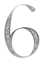 Silver glitter numbers png