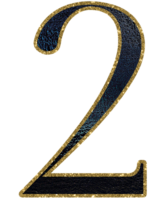 Dark gradient gold glitter numbers png