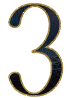 Dark gradient gold glitter numbers png