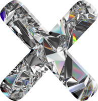 holografische diamant alfabet png
