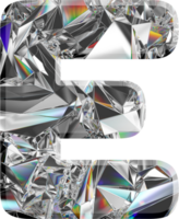 Holographic diamond alphabet png