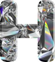 Holographic diamond alphabet png