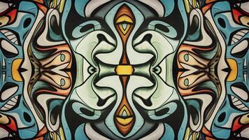 Unique colorful design. Abstract color background with symmetrical repeating patterns. Seamless looping animation. Ideal for yoga, clubs, shows, etc. video
