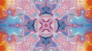 Abstract color background with symmetrical repeating patterns. Seamless looping animation. video