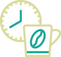 icono de vector de tiempo de café