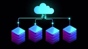 Digital Cloud Service And Data On Alpha Channel video