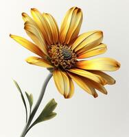 AI generated a yellow flower on a white background photo