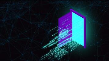 Digital Door Opening And Data Source On Alpha Channel video