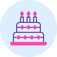 icono de vector de pastel de cumpleaños